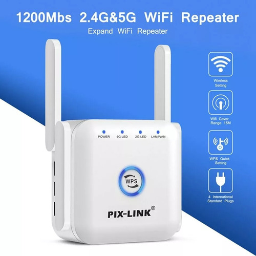 Repetidor Wifi 1200mbps 5ghz 4 Antenas Extensor Amplificador