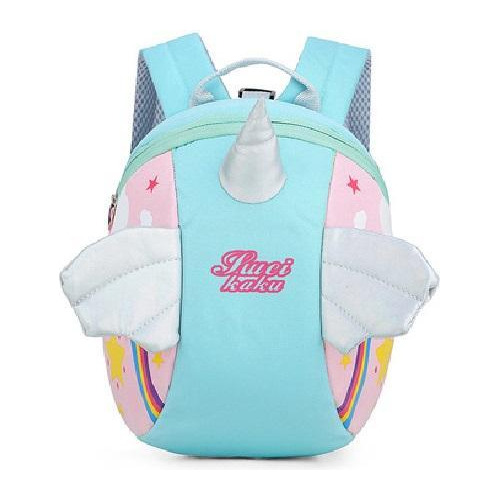 Mochila Infantil Coleira Unicórnio Azul 70cm