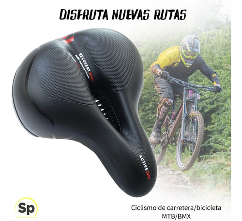 Imagen 10 de 10 de Asiento Urbano Comfort Reflejante Para Bicicleta Negro