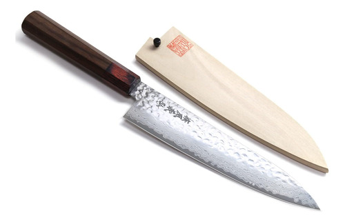 Vg-10 - Cuchillo De Chef Japonés Gyuto De Damasco Martillado