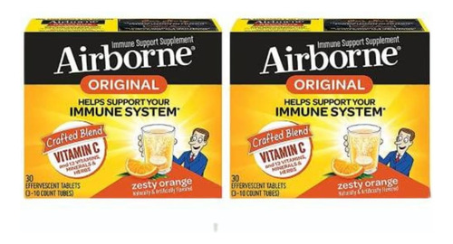 Airborne Vitamina C 1000mg Zinc Tabletas Sin Azúcar
