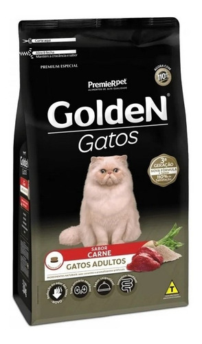 Ração Premier Pet Golden Gatos Adultos Sabor Carne 1kg