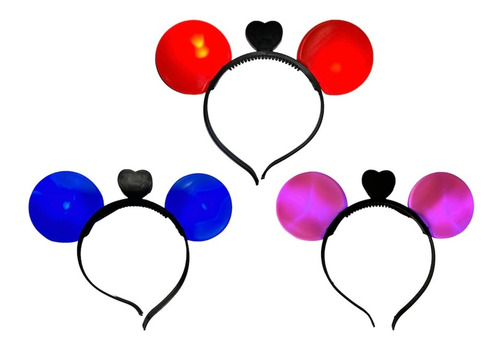 10 Diademas Mickey Luz Color Niño Fiesta Batucada Boda
