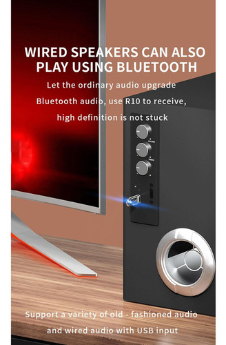 Adaptador De Audio Del Adaptador De Receptor Bluetooth Usb