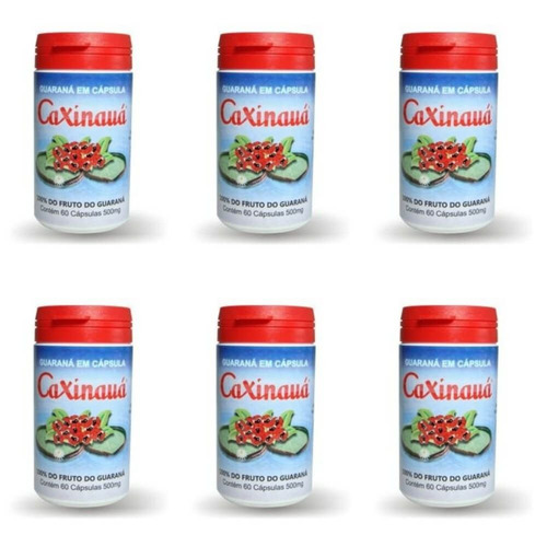Caxinauá Guaraná C/60 Cápsulas 500mg (kit C/06)