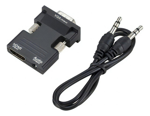 Adaptador Conversor Compatible Hdmi Hembra A Vga Macho Audio