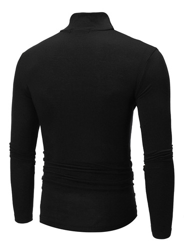 Top De Cuello Alto Delgado Elástico De Color Liso Para Hombr