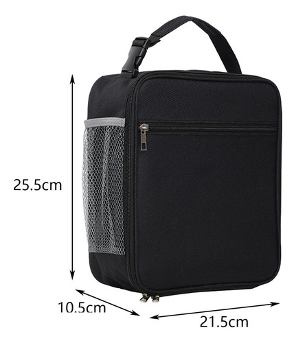 Bolsa De Almuerzo Aislada, Bolsa De Picnic Impermeable Negro