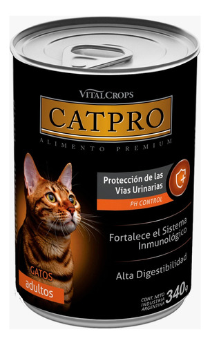 Alimento Gatos Catpro Humeda Lata Sabor Carne 340 Gr