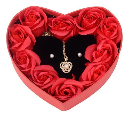 5 Estuches De Corazon Con Flores Jabón Mas Accesorios De Reg