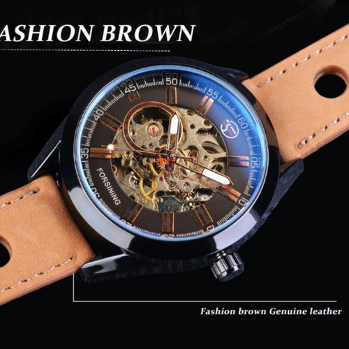 Reloj Forsining Casual Leather Luminous Para Hombre
