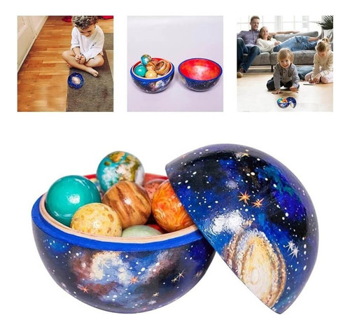 Maquetas Planetas Sistema Solar Espacio Niños Juguete Madera