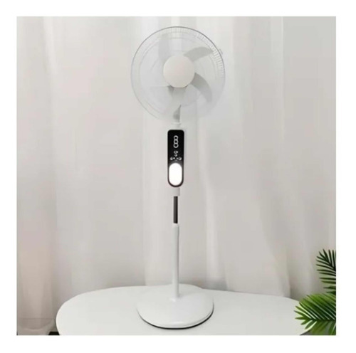 Ventilador Pie Recargable Panel Solar Dos Bombillas Gd-8036