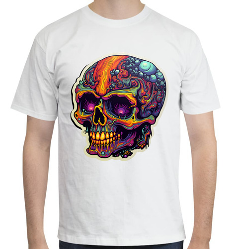 Playera Diseño Psychedelic Skull - Halloween