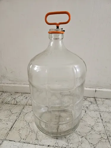Garrafón De Cristal De 8 Litros Con Funda Negra - Protector Antigolpes Y Luz - Ideal Para Agua, Infusiones O Decoración