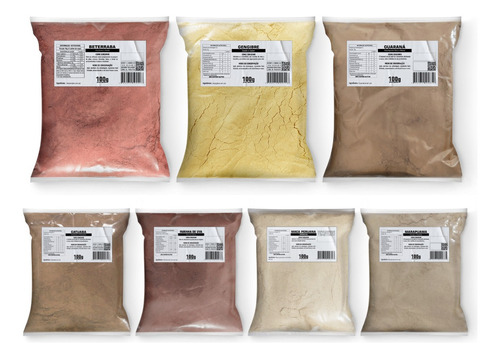 Farinha Alimentos Naturais Em Pó Daseiva Naturais Alimentos Saudáveis De Beterraba, Gengibre, Guaraná, Catuaba, Uva, Maca Vermelha E Marapuama Sem Glúten 100 G Pacote X 7 Un