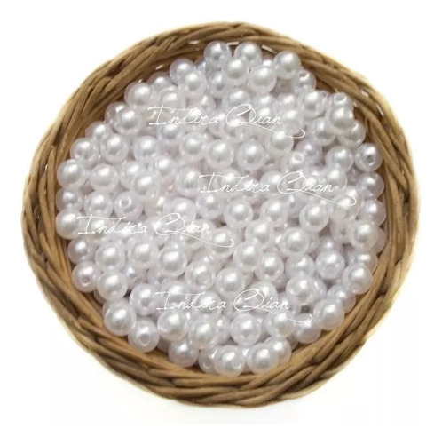1000 Perlas Color Blanco 8 Mm Bijouterie Souvenirs