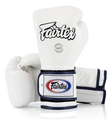 Guantes De Boxeo Fairtex  14 Oz  White/blue Piping