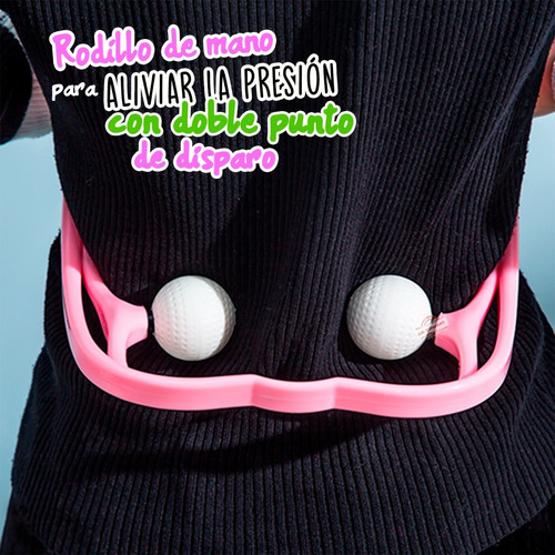 Imagen 5 de 9 de Masajeador Manual Doble Punto Ergonomico Cuello Ntn-02