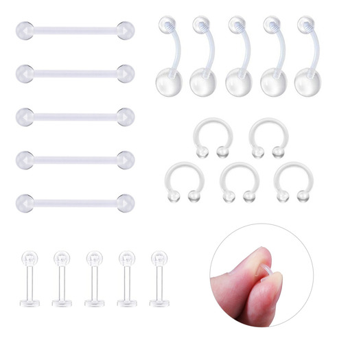 Piercing Invisible, Transparente, (20 Piezas) Varios Modelos
