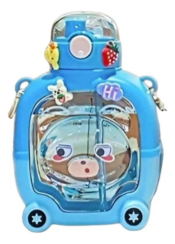 Botella Cantimplora Carro Con Estampas Y Reloj De 1lt