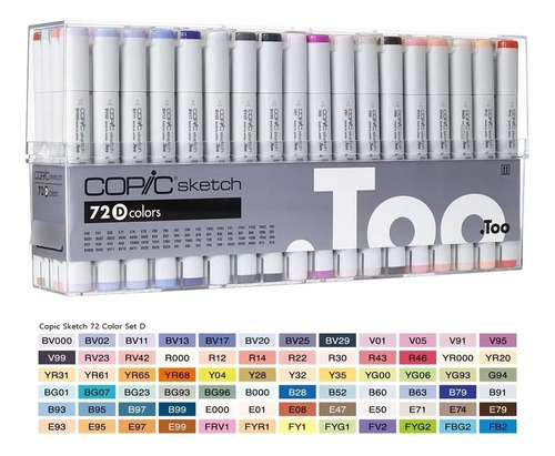 Marcadores Copic Sketch ( D ) En Estuche X 72 Colores 