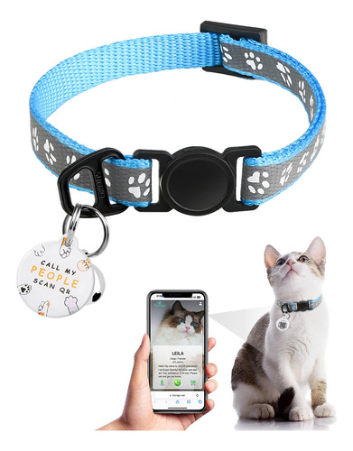 Collar Para Gato Con Etiqueta De Nombre De Código Qr, Colla