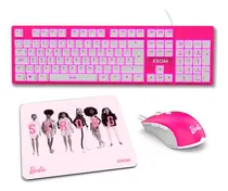 Comprar Combo Barbie Krom Kandy 3 En 1 Teclado + Mouse + Pad Mouse Color Del Teclado Rosa