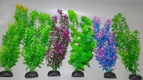 Plantas Artificiais Aquários Colors 2 - Kit 6 Un. - 10 Cm