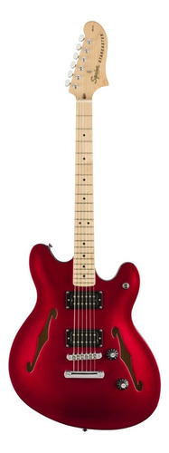 Guitarra eléctrica Squier by Fender Affinity Series Starcaster de arce laminado candy apple red poliuretano brillante con diapasón de arce