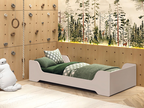 Cama Solteiro Evolutiva Zaki 2 Em 1 - Reller Cor Rosa Fosco Liso