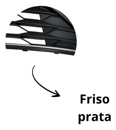 Grade Dianteira Inferior Vw Nivus 2020 2021 2022 2023 2024