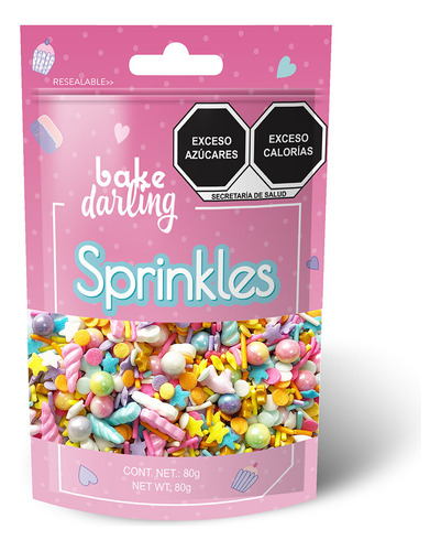 Sprinkles Mix Unicornio /arcoiris 80gms Bake Darling 702-622