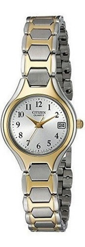 Reloj De Dos Tonos Citizen Para Mujer Con Fecha Eu225451a