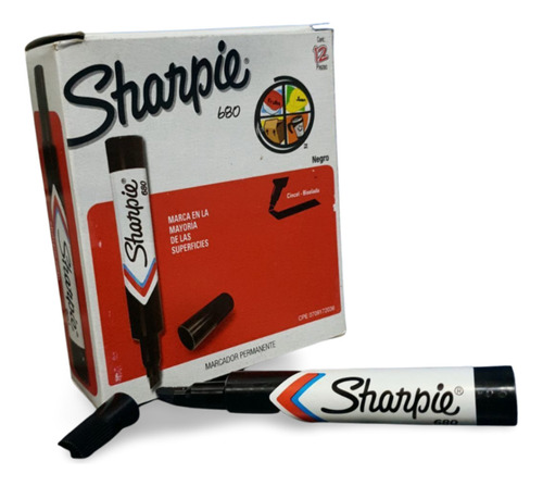 Marcadores Sharpie 680 Pta Gruesa X 12 Und Colores Varios