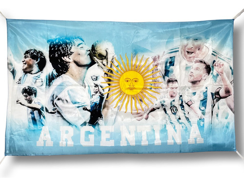 10 Unidades Bandera Argentina Maradona Y Messi 150x90cm