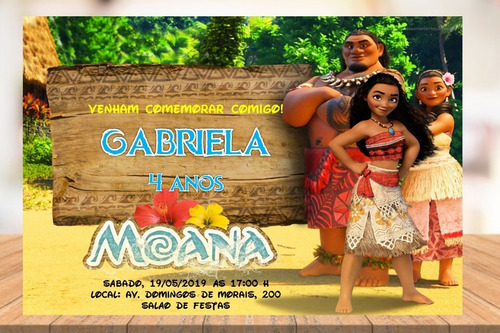 Imagem 4 de 7 de Arte Digital - Convite Moana