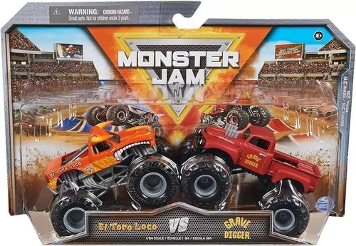 Monster Jam Doble - El Toro Loco Vs Grave Digger 1:64