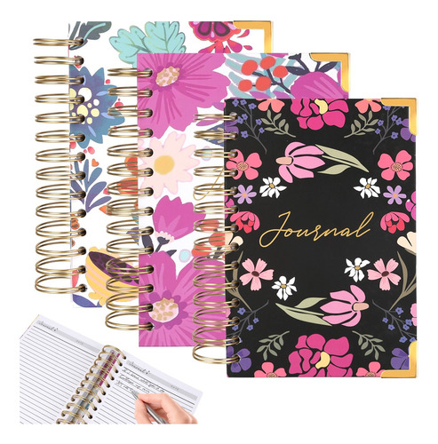 3 Pack Spiral Notebook A5 College Ruled Journals Notebooks