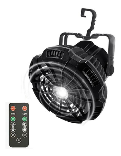 Ventilador De Camping Con Linterna Led, Ventilador Portátil