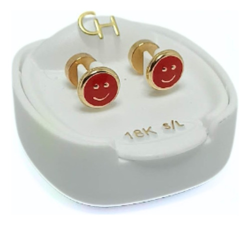 Abridores Ch Tic Laminado Oro 18k Smile Sonrisa Rojo Ch776