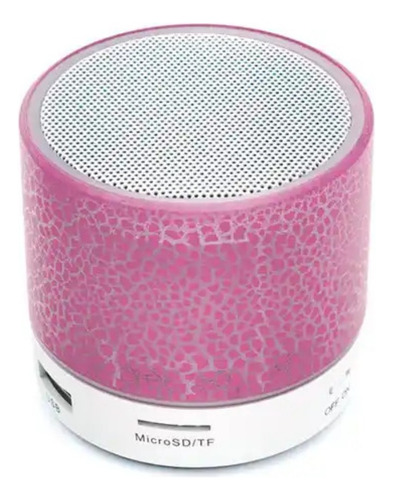 Bocina Bluetooth Portatil Inalambrica Altavoz Cilindro Rosa