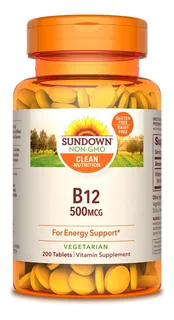 Sundown Naturals Vitamina B-12 500mcg 200 Tabletas