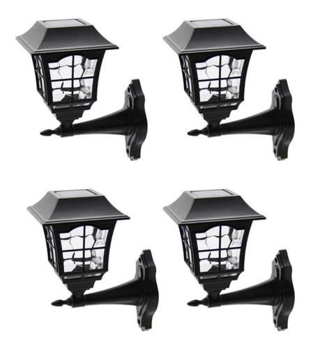 Pack X 4 Faroles Led Solar Luz Calida Decoracion Exterior