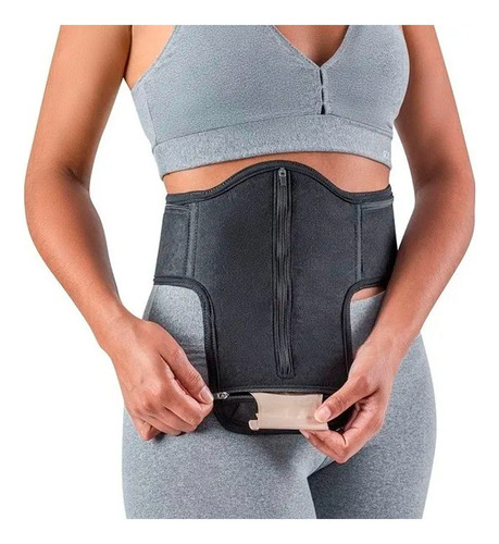 Cinta Ostolight Para Suporte Bolsa De Colostomia Bilateral Cor Preto