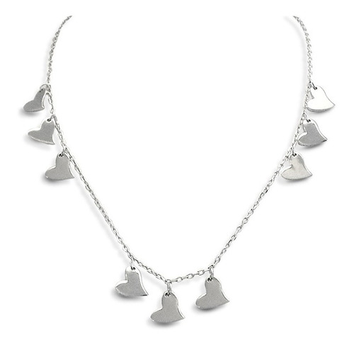 Collar Chiches Corazón Plata Fina 925