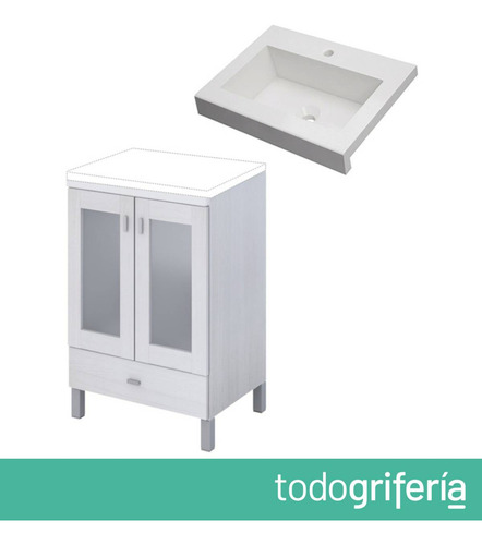 Vanitory De Pie Schneider Terra Vetro Con Mesada 1 Agujero