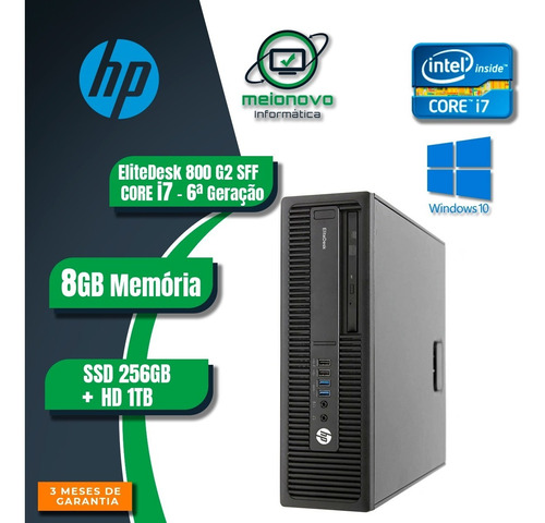 Cpu Desktop Hp Elitedesk 800 G2 I7 6ª Ger 8gb Ssd 256g + 1tb
