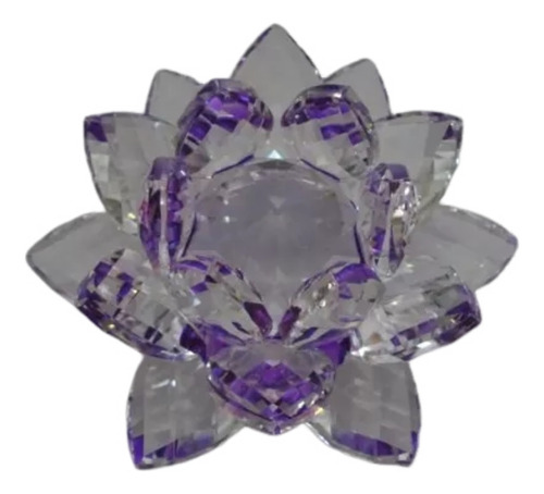 Flor De Lótus De Cristal Roxa  9cm