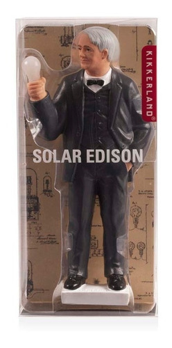 Figura Histórica Muñeco Científico Edison Solar Kikkerland